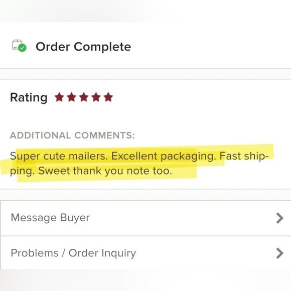 10 pc 5 polymailers 10 x 13 + 5 matching thank you cards - Picture 5 of 5